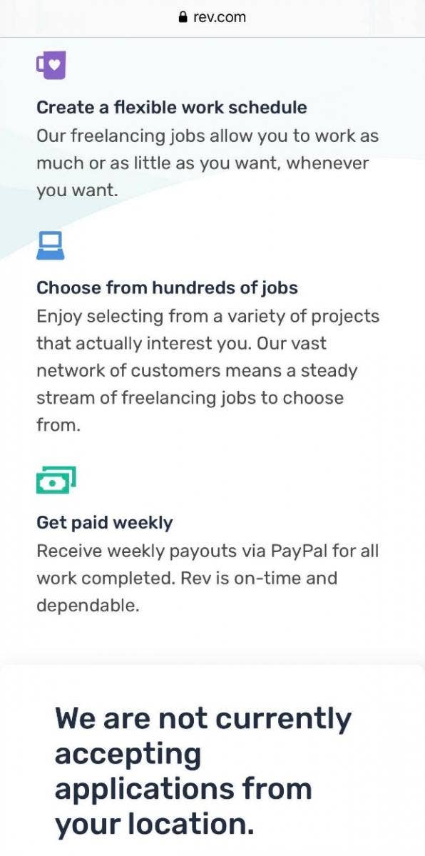 Rev transcription services no longer accepting freelancers in CA because of AB5 Rev transcription services no longer accepting freelancers in CA because of AB5