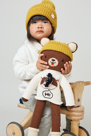 Red &amp;amp; Olive Mr. Beary (Bear) + Beanie Set