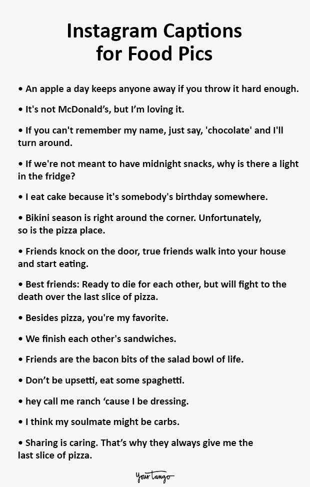 Instagram Captions for Food Pics Instagram Captions for Food Pics