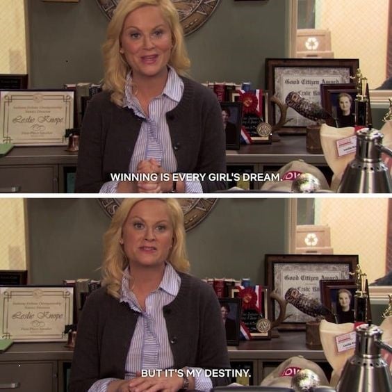 winning is every girl's dream. but it's my destiny