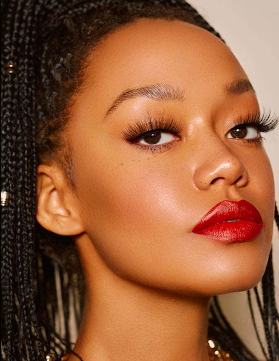 woman wearing magnetic eyelashes from lola's lashes