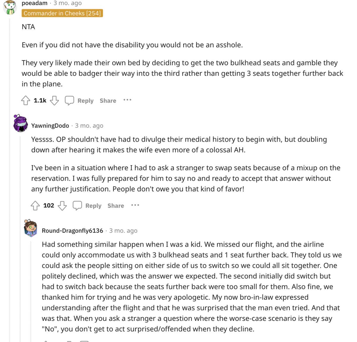 woman refuses to give up seat on plane reddit thread