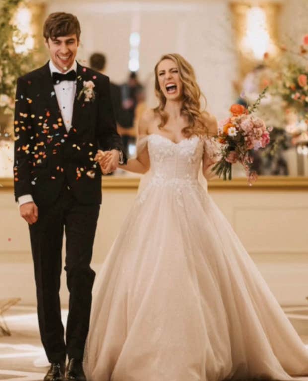 bride didn't soft smile in wedding photos