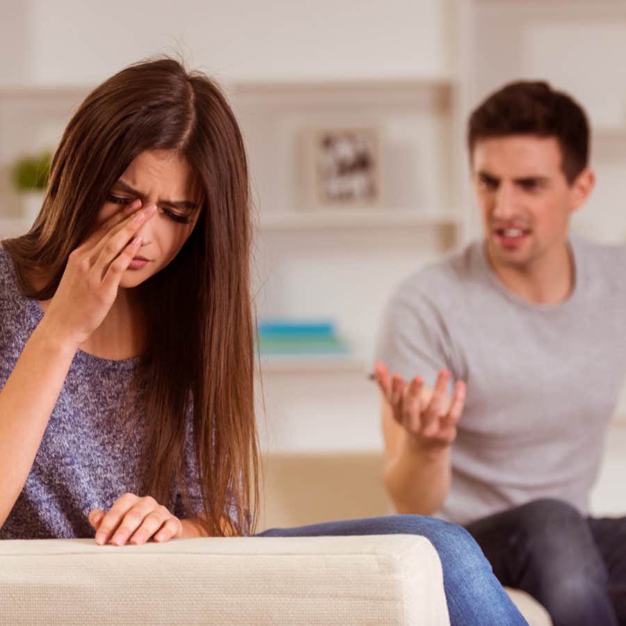 man and woman arguing