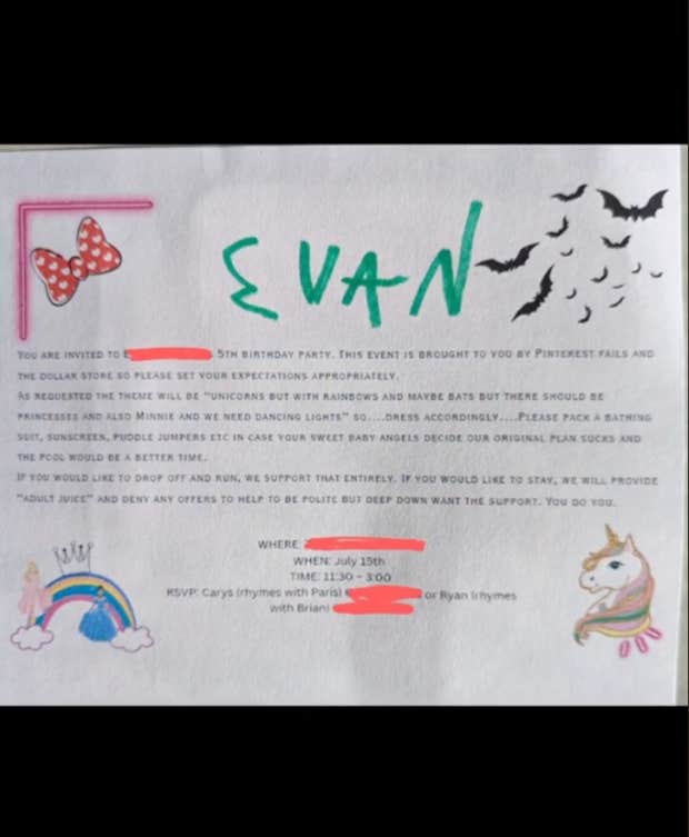 funny kids birthday invite