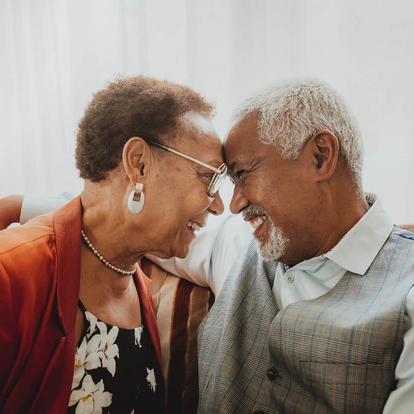 Elderly husband takes a trip to the hair salon to learn how to blow dry his wife's hair